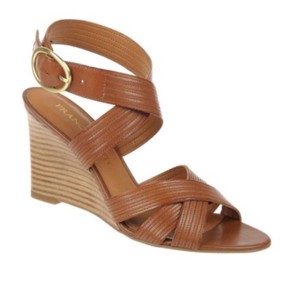 Women's Brown Kasia Leather Wedge Sandals